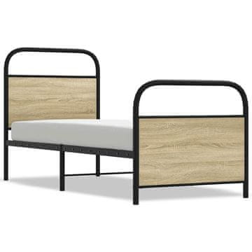 Vidaxl Posteljni okvir brez vzmetnice 80x200 cm sonoma hrast inž. les