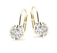 Cutie Jewellery Čudoviti uhani iz rumenega zlata s cirkoni Z8039-55-10-X-1