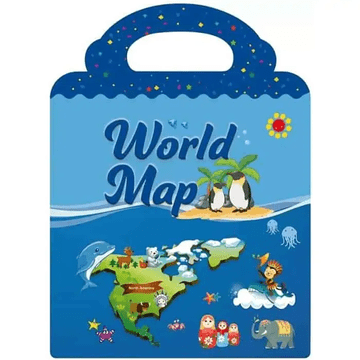 Netscroll Komplet 2 poučnih knjig s slikami in nalepkami, 2 temi: deli telesa, zemljevid sveta, razvijanje motorike, jezikovnih spretnosti, igra, poučna knjiga, uporabne na več površinah, SmartStickers