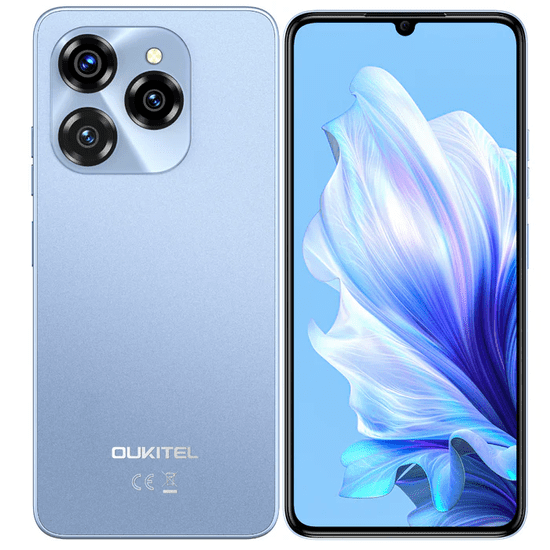 Oukitel  C50 Pametni telefon, zmogljiva 5150mAh Baterija, 6.8-palčni zaslon, Android 14, 5G, (24+128GB), MODRE BARVE