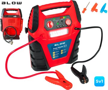 Blow JS-5V1 zagonska baterija / jump starter s kompresorjem, 5V1, USB-A, DC 12V - odprta embalaža