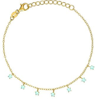 La Petite Story Pozlačena ženska zapestnica s svetlo modrimi cirkoni Silver LPS05AWV69