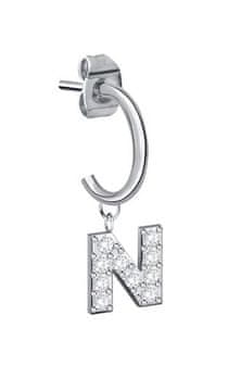 La Petite Story Enojni jekleni uhan "N" LPS02AQM79