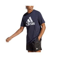 Adidas Majice mornarsko modra XL Essentials Single Jersey 3-stripes