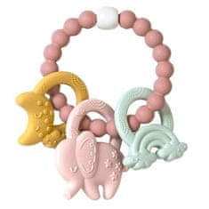 Saro Baby silikonski zobotrebec Ele-Fun Pink