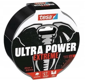 shumee TESA ČRNI POPRAVILNI TRAK 10 m x 50 mm ULTRA POWER EXTREME