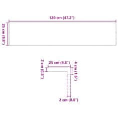 Vidaxl Podloge za stopnice 16 kosov 120x25x2 cm trdna hrastovina