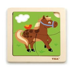 Viga Toys Lesena sestavljanka za otroke Viga 4 kosi Konj