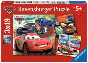 Ravensburger Puzzle Avtomobili: zabavno dirkanje 3x49 kosov