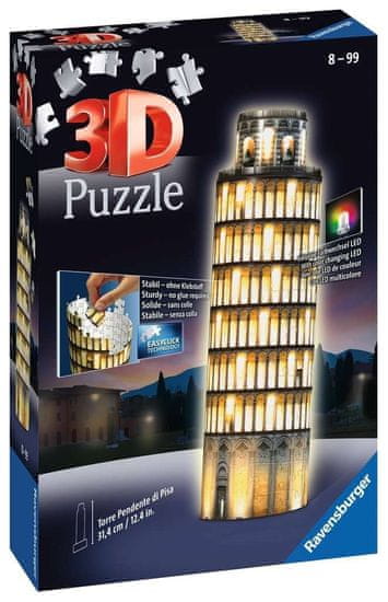 Ravensburger Svetleča 3D sestavljanka Night Edition Leaning Tower of Pisa 216 kosov