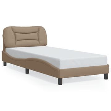 Vidaxl Posteljni okvir brez vzmetnice Hvar kapučino 90x190 cm umetno usnje