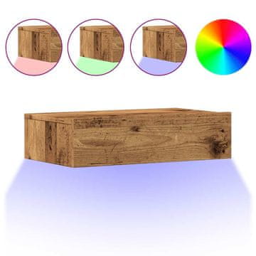 Vidaxl TV omarica z LED lučkami 2 kosa starinski les 60x35x15,5 cm