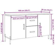 Vidaxl Komoda artisan hrast 100x36x60 cm inženirski les