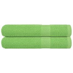 Vidaxl Brisače za savno 2 kos zelena 80x200 cm 360 gsm 100% bombaž