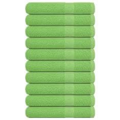 Vidaxl Brisače 10 kos zelena 100x200 cm 360 gsm 100% bombaž