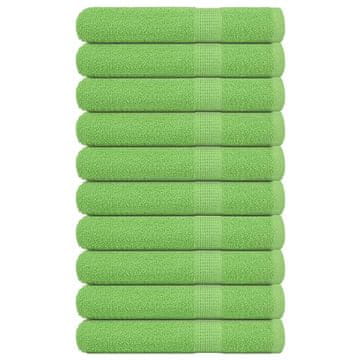 Vidaxl Brisače 10 kos zelena 100x200 cm 360 gsm 100% bombaž