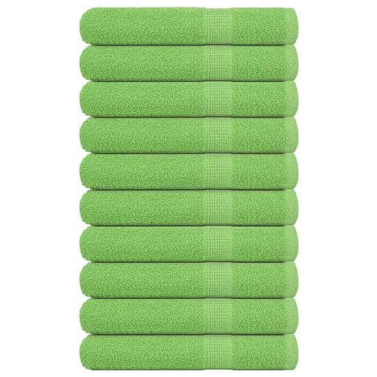 Vidaxl Brisače 10 kos zelena 100x200 cm 360 gsm 100% bombaž