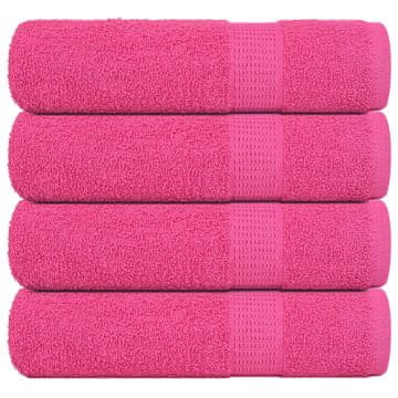 shumee vidaXL Brisače za tuširanje 4 kos roza 70x140 cm 360 g/m² 100% bombaž