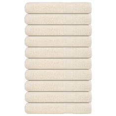 Vidaxl Brisače 10 kos krem 100x200 cm 360 gsm 100% bombaž