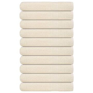 Vidaxl Brisače 10 kos krem 100x200 cm 360 gsm 100% bombaž