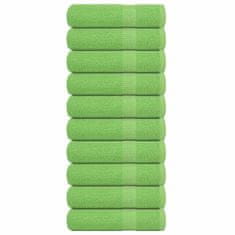 Vidaxl Brisače za tuširanje 10 kos zelena 70x140 cm 360 gsm bombaž
