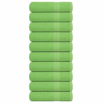 Vidaxl Brisače za tuširanje 10 kos zelena 70x140 cm 360 gsm bombaž
