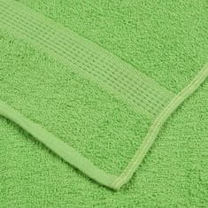 Vidaxl Brisače 10 kos zelena 100x200 cm 360 gsm 100% bombaž