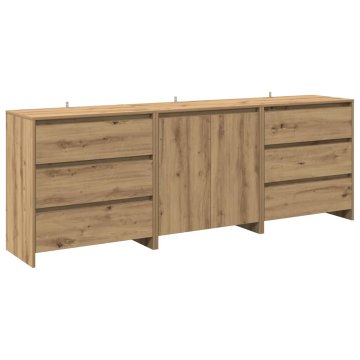 Vidaxl 3 kosi Sideboard Artisan Oak Engineered Wood