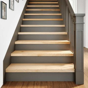 shumee vidaXL Podloge za stopnice 8 kosov 100x25x2 cm trdna hrastovina