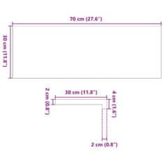 Vidaxl Podloge za stopnice 2 kosa rjave 70x30x2 cm trdna hrastovina