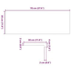 Vidaxl Podloge za stopnice 2 kosa rjave 70x30x2 cm trdna hrastovina