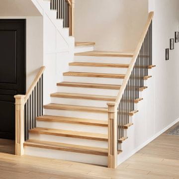 shumee vidaXL Podloge za stopnice 8 kosov 120x25x2 cm trdna hrastovina