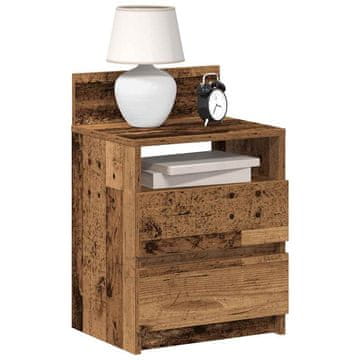 Vidaxl vidaXL Nočne omarice z 2 predaloma, 2 kosa, starinski les, 40x33x60 cm