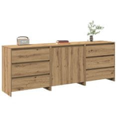 Vidaxl 3 kosi Sideboard Artisan Oak Engineered Wood