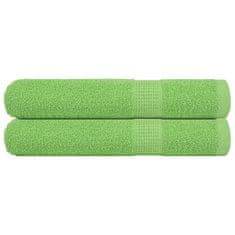 Vidaxl Brisače 2 kos zelena 100x200 cm 360 gsm 100% bombaž