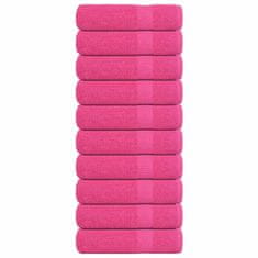 Vidaxl Brisače za roke 10 kos roza 50x100 cm 360 gsm 100% bombaž