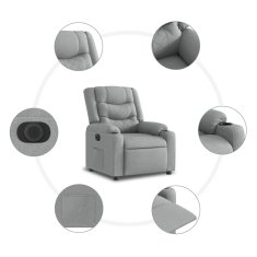 Vidaxl Električni naslanjač svetlo sivo blago