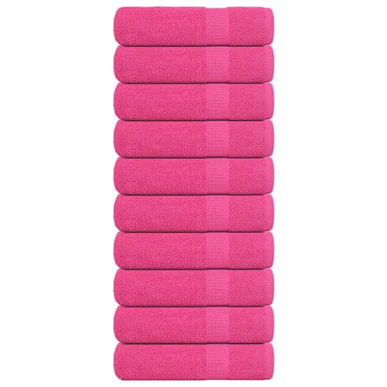 Vidaxl Kopalne brisače 10 kos roza 100x150 cm 360 gsm 100% bombaž
