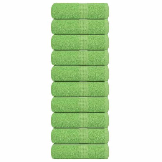 Vidaxl Brisače 10 kos zelena 30x30 cm 360 gsm 100% bombaž
