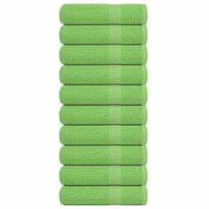 Vidaxl Brisače za roke 10 kos zelena 50x100 cm 360 gsm 100% bombaž