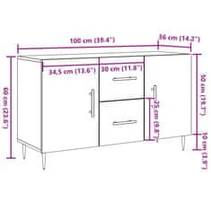 Vidaxl Komoda artisan hrast 100x36x60 cm inženirski les