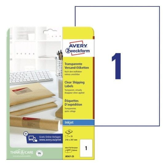 Avery Zweckform Etikete zweckform j8567 210x297mm 1/25