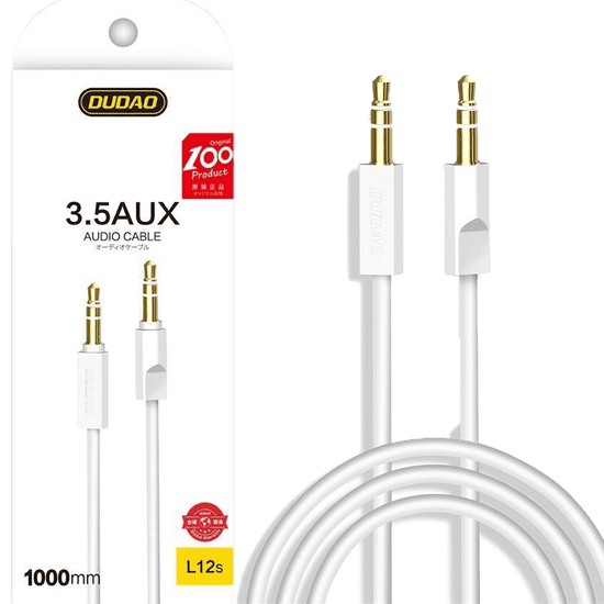 DUDAO DUDAO AUX KABEL MINI JACK 3,5 MM 1 M 3-POLNI STEREO BEL (L12S BEL)
