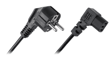 slomart Kotni napajalni kabel LP 3m, črn