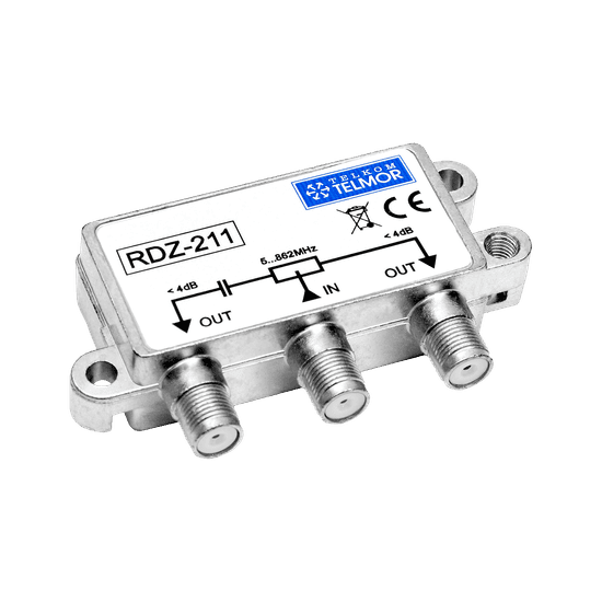shumee RDZ-211 Dual Outdoor RF Splitter 5-862 MHz 4.0 dB F Level Zunanji TELKOM TELMOR
