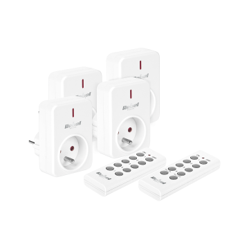 shumee Rebel daljinsko vodena omrežna vtičnica 4 vtičnice + 2 daljinca, domet 30 m