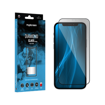 slomart MYSCREEN DIAMOND GLASS LITE prozorno steklo z lepilom FULL GLUE za Apple iPhone 13 Pro Max 6,7" črno