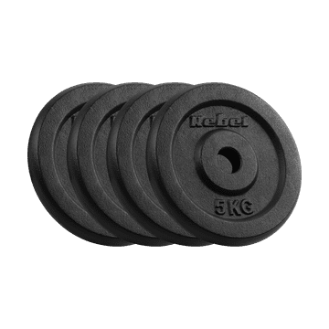 Rebel Komplet uteži iz litega železa 4x5kg, 20kg luknja, 31mm klasična plošča