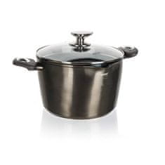 Banquet Lonec za testenine METALLIC PLATINUM 24 x 14,5 cm, 6,2 l, s pokrovom