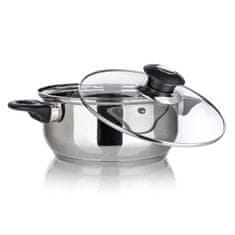 SUPER VALUE Lonec 22cm s steklenim pokrovom 3,8l iz nerjavečega jekla SUPER CENA